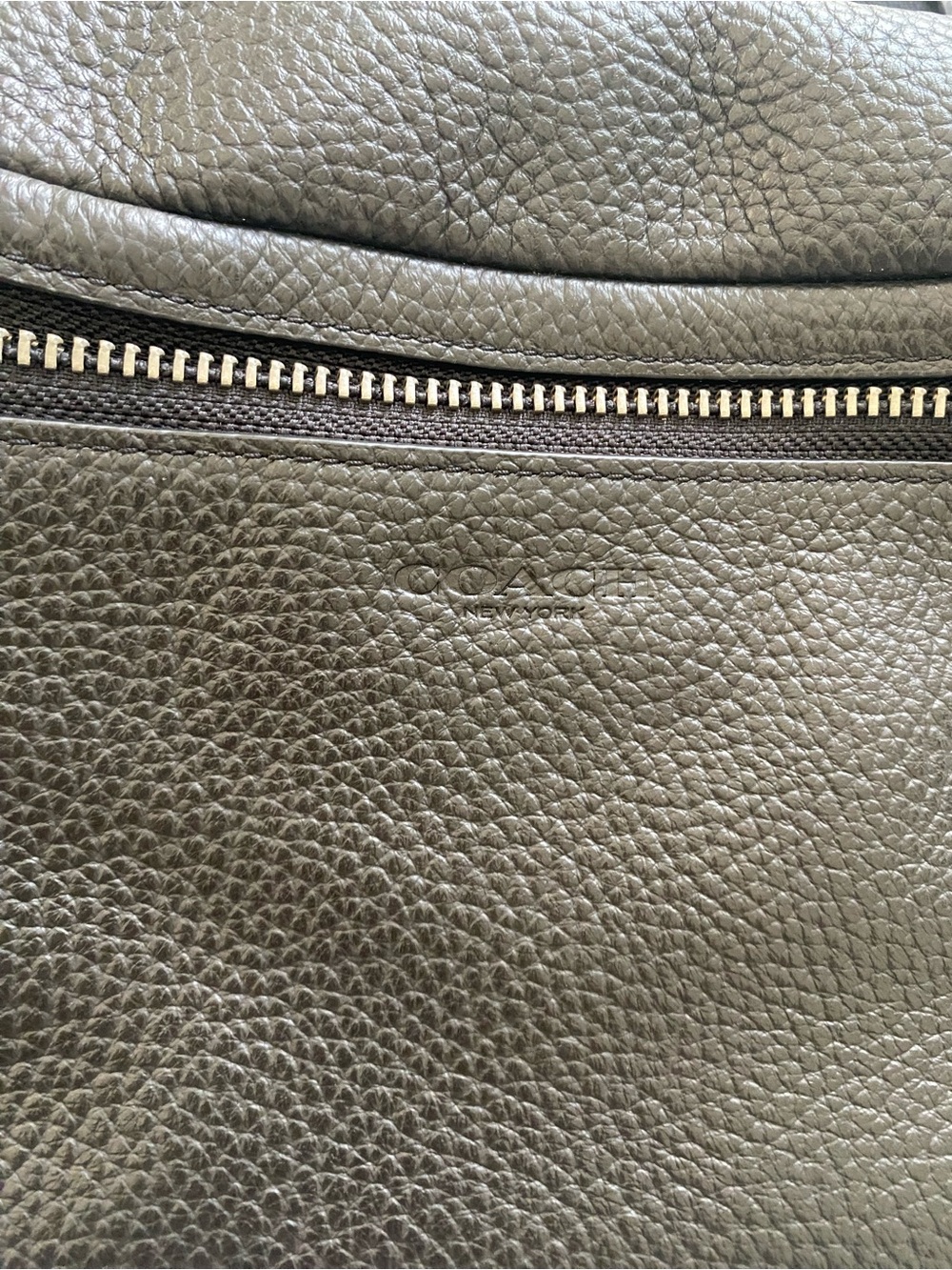 Coach Grande Black Pebbled Leather Belt Bag - Picture 6 of 9